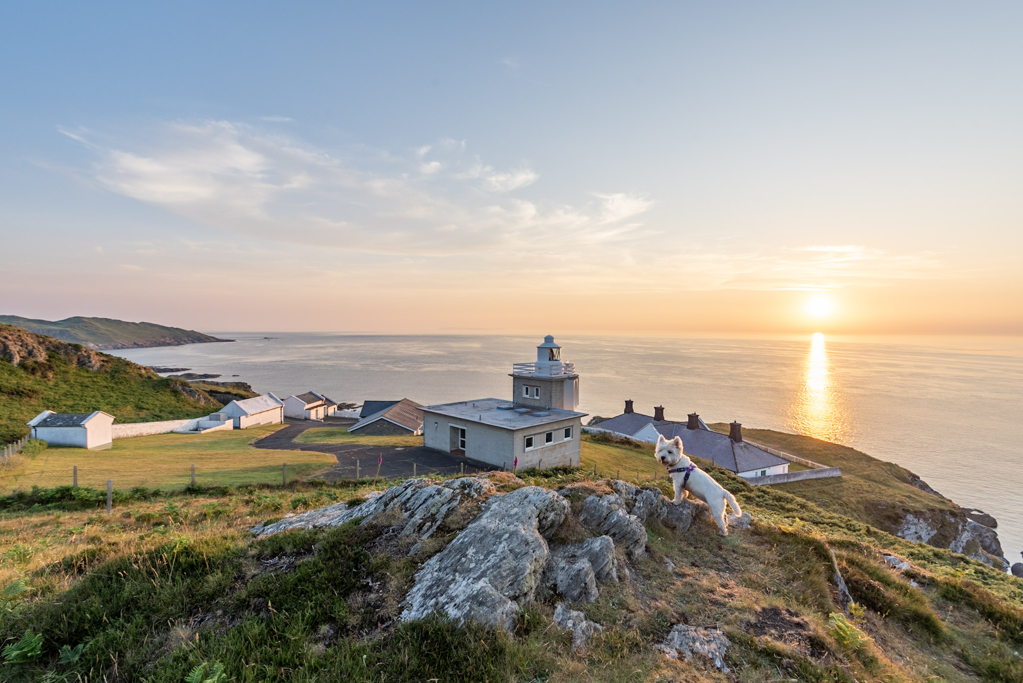 Bull point lighthouse at sunset