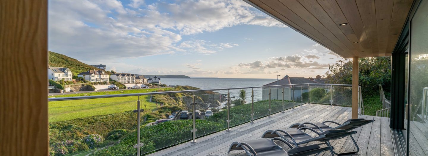 Sea view across Woolacombe Bay from Combesgate House